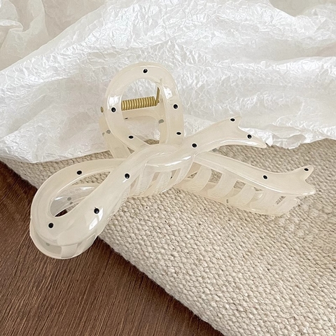 Kẹp tóc chấm bi trắng ngọc trai cao cấp, đẹp và ngọt ngào, kích thước lớn, hoàn hảo cho kiểu tóc búi cao PK087