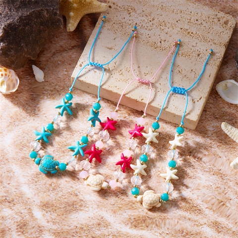 Vòng Tay Đan Hạt Sao Biển, Phụ Kiện Trang Sức Đi Biển Mùa Hè PK036 | DỨA BIKINI & SPORTWEAR