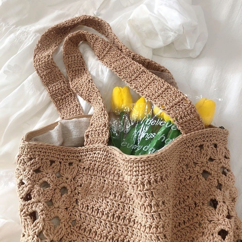 Túi Cói Handmade Vintage – Thiết Kế Cổ Điển, Dễ Phối Đồ TC0024