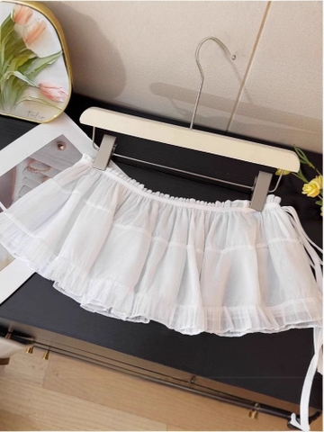 Váy ren buộc dây eo xinh xắn phối đồ đi chơi, đi biển
