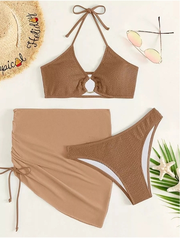 Set bikini 3 mảnh kèm chân váy lưới - MONA BIKINI