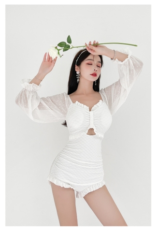Đồ bơi nữ liền thân tay dài kín đáo | DỨA BIKINI & SPORTWEAR