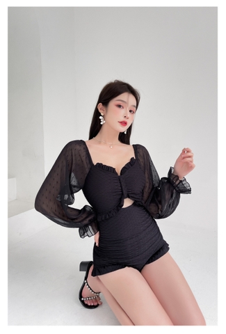 Đồ bơi nữ liền thân tay dài kín đáo | DỨA BIKINI & SPORTWEAR
