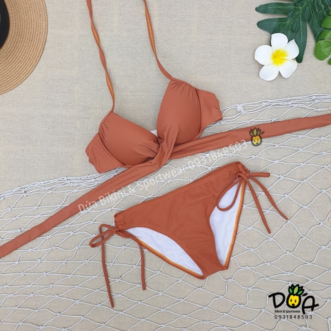 Đồ bơi nữ hai mảnh cạp thấp gọng chéo nâng ngực | DỨA BIKINI & SPORTWEAR