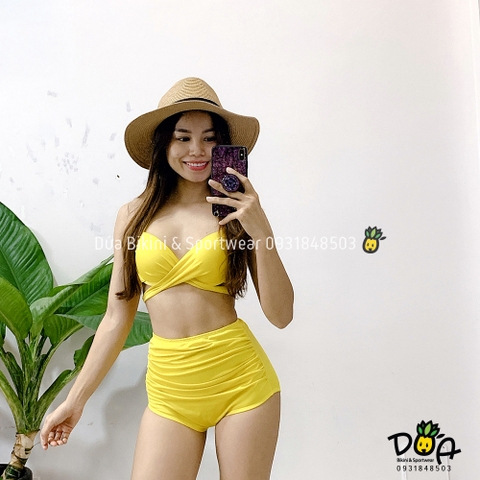 Bikini 2 mảnh cạp cao gọng chéo nâng ngực