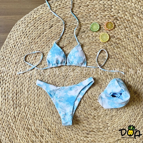 SET bikini 3M kèm khăn màu loang