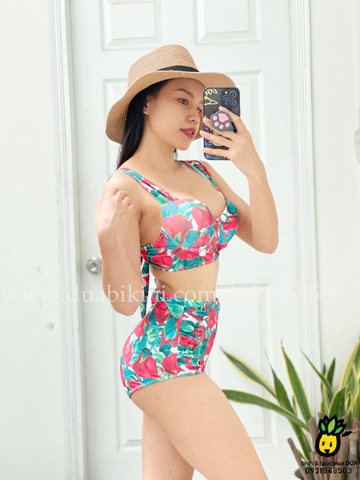 Bikini 2 mảnh cạp cao hoa xinh