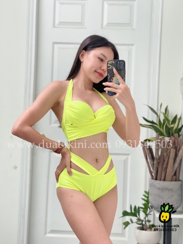 Bikini 2 mảnh cạp cao dây bụng