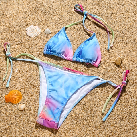 Dawn Bikini | Đồ bơi nữ ba mảnh kèm áo khoác ngắn màu loang | DỨA BIKINI & SPORTWEAR