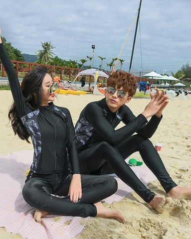 Đồ Bơi Nam Áo Tay Dài Dây Kéo