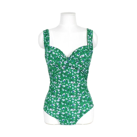 Hebe Bikini | Đồ bơi nữ liền thân hoa nhí màu xanh | DỨA BIKINI & SPORTWEAR