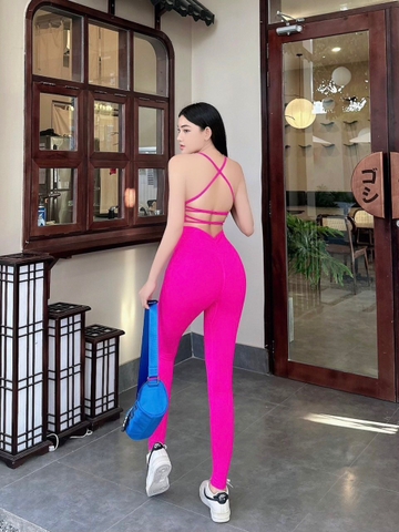Set tập dài đan lưng chất dệt