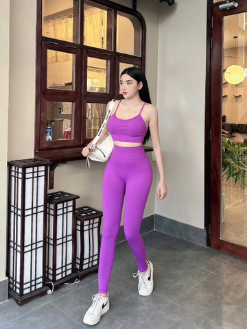 Set tập dài đan lưng chất dệt