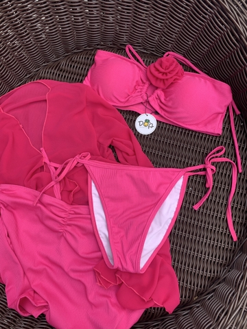 Set Bikini 4 mảnh hoa rời ( Áo khoác Voan + Chân váy )