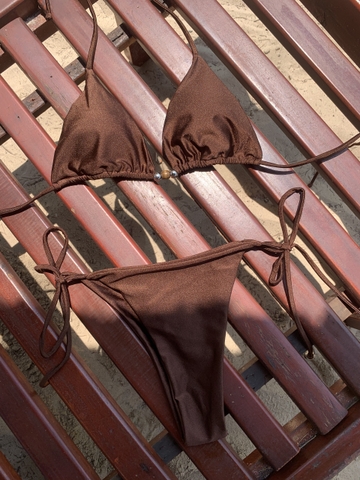 Đồ Bơi Nữ Hai Mảnh Màu Nâu Đính Hạt - MOCHA BIKINI | DỨA BIKINI & SPORTWEAR