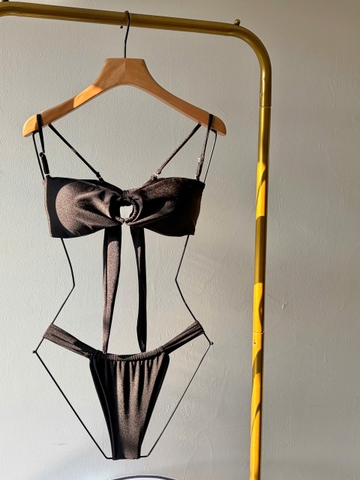 Đồ Bơi Nữ Ba Mảnh Khoen Tròn Quyến Rũ- VIBE BLACK SET | DỨA BIKINI & SPORTWEAR