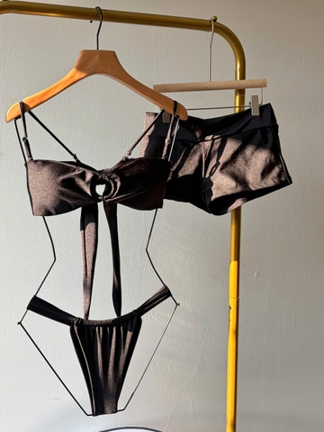 Đồ Bơi Nữ Ba Mảnh Khoen Tròn Quyến Rũ- VIBE BLACK SET | DỨA BIKINI & SPORTWEAR