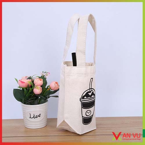 Mẫu Túi vải bố đựng trà sữa