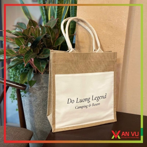 Túi vải đay phối canvas - quà tặng homestay