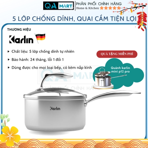 Quánh Karlin chống dính, đáy dày 5 lớp kèm quà tặng Quánh mini SP12PRO