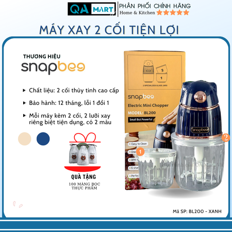 Máy xay thịt thực phẩm đa năng Snapbee BL200 (Xanh)- Dung tích 6L, Công suất 200W, bảo hành 12 tháng chính hãng
