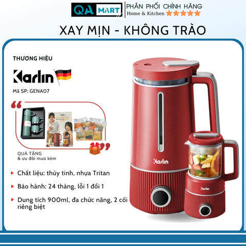 Máy làm sữa hạt KARLIN GENA07- Dung tích 900 ml- Thương Hiệu Đức - Bảo Hành 24 tháng