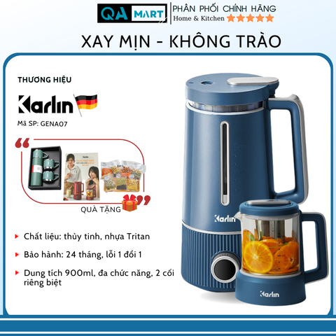 Máy làm sữa hạt mini KARLIN GENA07- Dung tích 900 ml- Thương Hiệu Đức - Bảo Hành 24 tháng