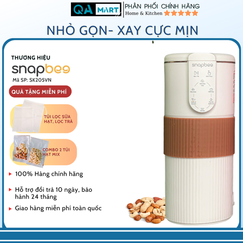Máy làm sữa hạt mini Snapbee SK205VN (Màu trắng) - Hàng chính hãng, bảo hành 24 tháng
