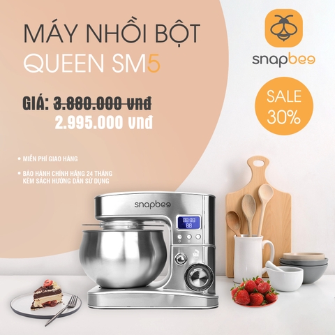 Máy trộn bột Snapbee Queen SM5 (dung tích 5l), vận hành êm ái - Hàng chính hãng