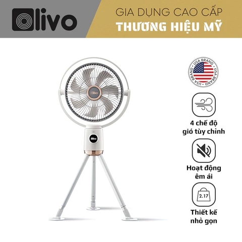 Quạt Không Dây OLIVO WF1 – Chạy Êm, Sạc Nhanh 2.5 Giờ, Hoạt Động Bền Bỉ 48h – Gấp Gọn Dễ Dàng