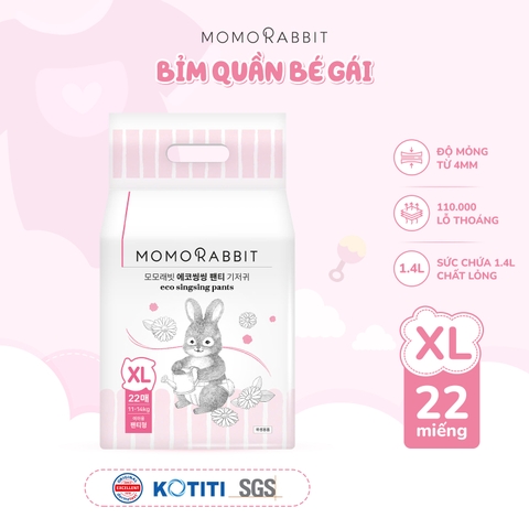 Bỉm quần bé gái Momo Rabbit - size XL22 - 11-14kg