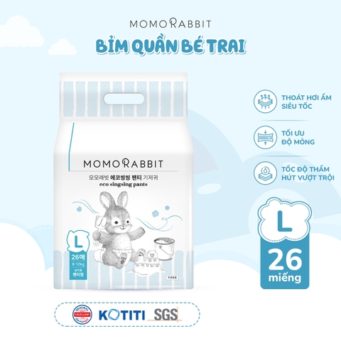 Bỉm quần bé trai Momo Rabbit - L26 - 8-12kg