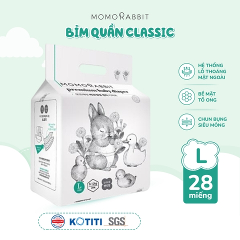Bỉm quần Classic Momo Rabbit - L28 - 8-12kg