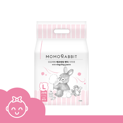 Bỉm quần bé gái Momo Rabbit 2025 - size L26 - 8-12kg