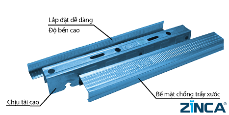 Khung trần thạch cao chìm Zinca Pro