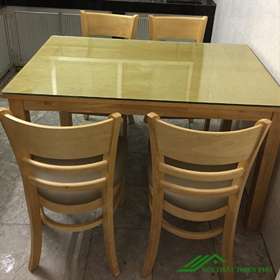 Bàn ăn cabin 4 ghế màu vàng - BA 06