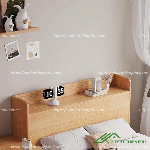 Giường gỗ đôi liền vách ngăn - GN 23