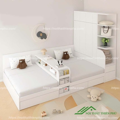 Giường đôi cho bé kèm tủ quần áo - GN 24