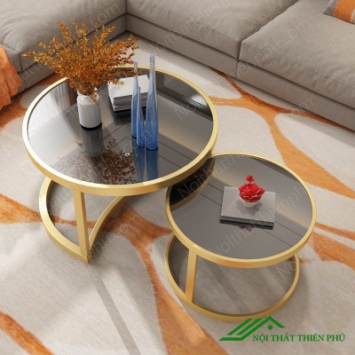 Bàn Trà Đôi Sofa Mặt Kính Sang Trọng - BT 05