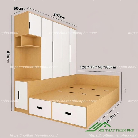 Giường ngủ đôi thông minh - GN 25