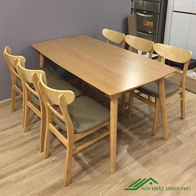 Bàn ăn mango vàng 6 ghế - BA 14