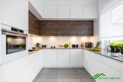 Tủ Bếp Gỗ MDF Cốt Xanh Giá Rẻ - TB 05