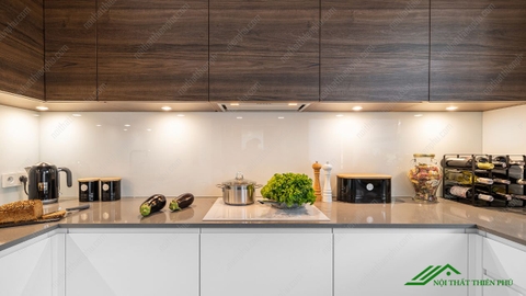 Tủ Bếp Gỗ MDF Cốt Xanh Giá Rẻ - TB 05