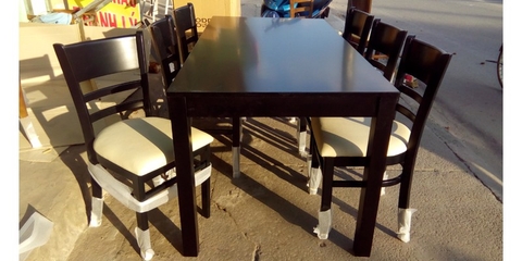 Bàn ăn cabin 6 ghế màu nâu - BA 10