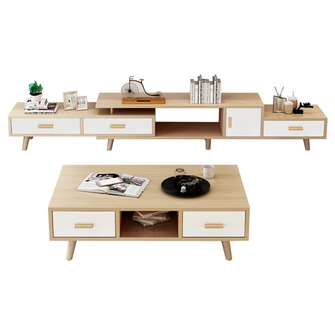 Bàn trà gỗ công nghiệp 2 ngăn giá rẻ - BT 66