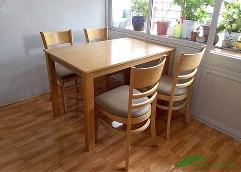 Bàn ăn cabin 4 ghế màu vàng - BA 06