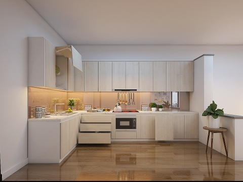 Tủ Bếp Hiện Đại Chữ L Giá Rẻ - TB 06