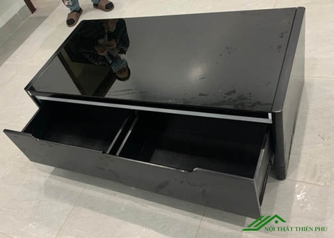 Bàn trà gỗ công nghiệp mặt kính giá rẻ - BT 40