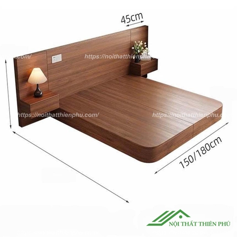 Giường ngủ bệt có tab đầu giường - GN 21