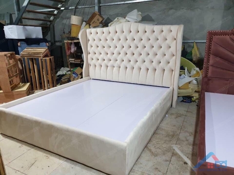 Giường ngủ bọc nỉ giá rẻ 1m6 x 2m - BD 05